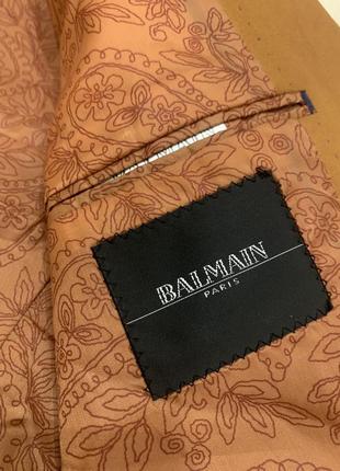 Пиджак balmain мужской оригинал бежевый жакет блейзер велюровый7 фото