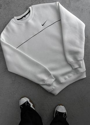 Чоловічий світшот найк білий / теплі кофти від nike на кожний день