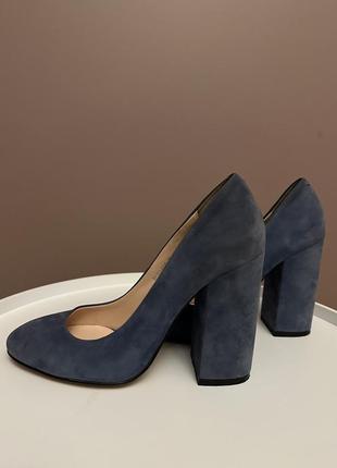 Синие замшевые туфли2 фото