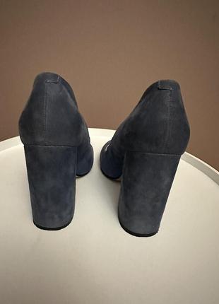 Синие замшевые туфли3 фото