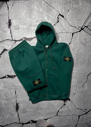 Зимний костюм спортивный stone island green