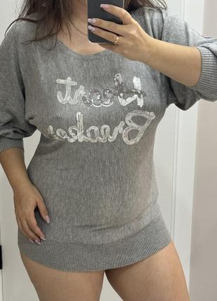 Кофточка с блестящими паетками «летучая мышь»