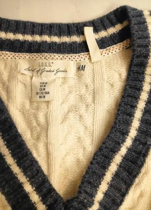 Очень стильный теплый свитер, шерсть, джемпер, пуловер, размер м3 фото
