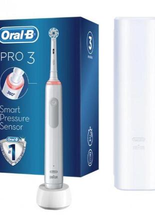 Зубна щітка braun oral-b pro3 3500 d505.513.3x wt gift edition + футляр