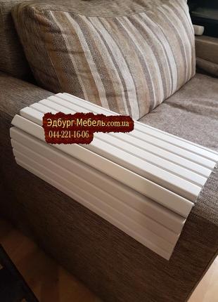 Дерев'яна накладка-підлокітник (400х400) білого кольору2 фото