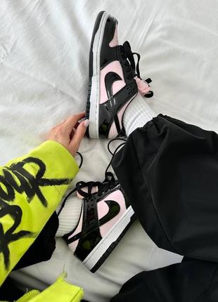 Nike dunk sb low "patent black/pink"1 фото