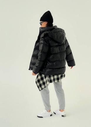 Теплый объемный пуховик куртка зима дутый с поясом9 фото