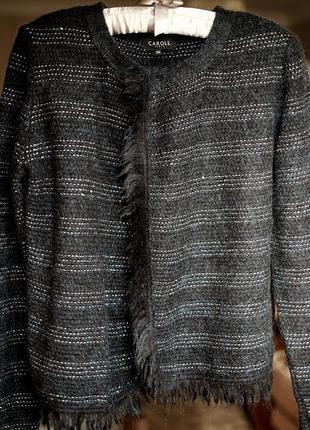 Caroll paris кардиган твид, шерсть, мохер, maje sandro collectif mon amour