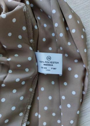 Юбка плисерированная миди бежевая в горох, размер l - xl - xxl4 фото