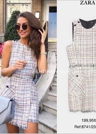 Твидовый комбинезон zara платье новый твид платья