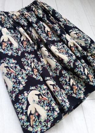 Летняя юбка с карманами симпатичный принт4 фото