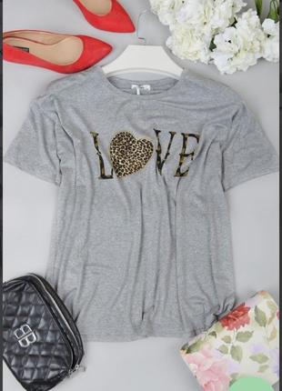 Серая футболка с надписью большой размер батал