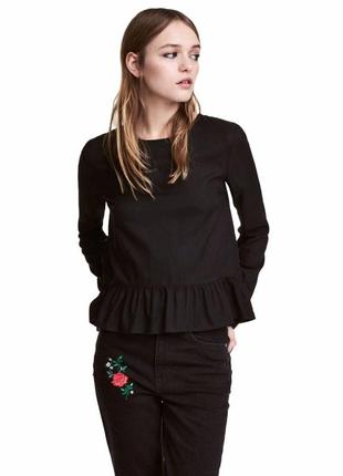 H&m блуза с баской длинный рукав готичная готическая готик