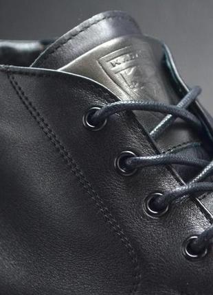 Мужские комфортные зимние кожаные ботинки черные kadar 46340086 фото