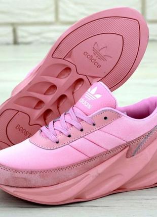 Розовые женские кроссовки adidas адедас shark fuii pink. кроссовки женские адидас1 фото