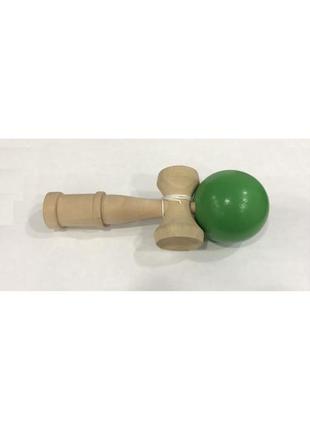 Іграшка kendama (кендама) beryou ztoyl дерев'яна (зелена кулька) 18 см