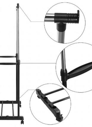 Двойная регулируемая вешалка стойка для одежды напольная kx-398 телескопическая double-pole4 фото