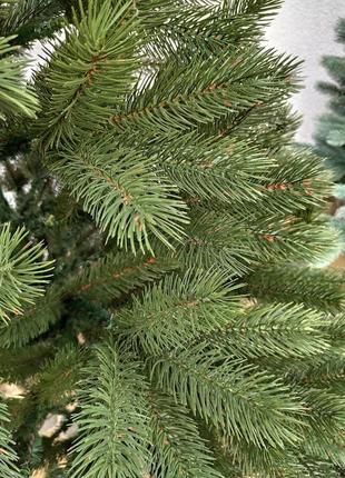 Елка искуственная высокая литая буковельская 2.10м. зеленая голубая | новогодняя елка пышная из пластика7 фото