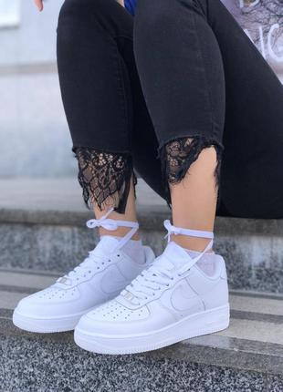 😍nike air force white😍жіночі білі кросівки/кеді найк, кросівки жіночі білі найк1 фото