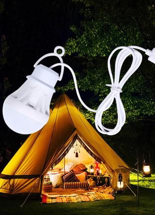 Usb лампочка подвесная led 5 ват. кемпинговый светильник