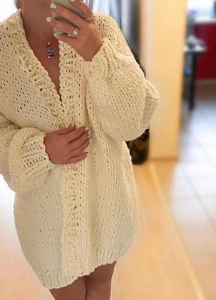 Кремовый кардиган оверсайз
