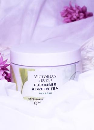 Парфюмированный скраб victoria's secret. cucumber & green tea