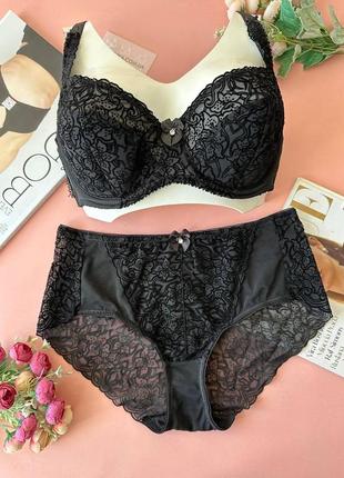 75/80/d комплект жіночої нижньої білизни на чашку d чорний lanny mode