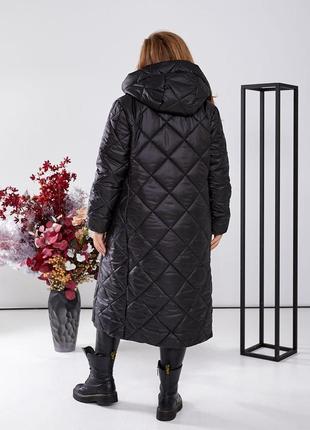 Зимова жіноча куртка-пальто утеплювач синтепон 250 розміри 50,52,54,56,582 фото