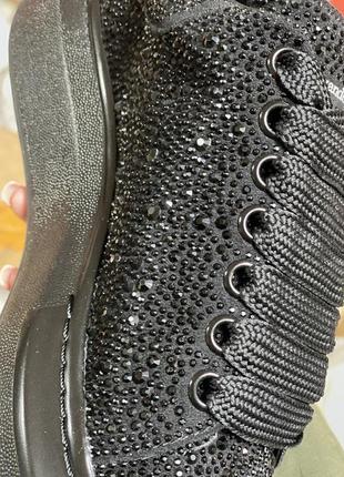 Шикарні жіночі кросівки alexander mcqueen в чорному кольорі (36-40)😍9 фото