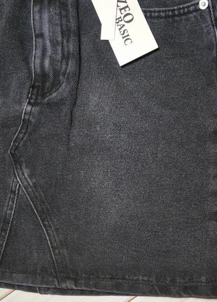 Джинсовая юбка черного цвета, турция4 фото