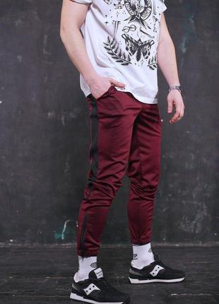 Мужские бордовые спортивные штаны с лампасами rocky рокки