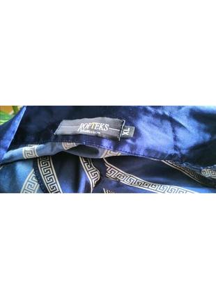 Чоловіча піжама шовкова домашній комплект тройка ropteks collection xl синій с золотом.5 фото