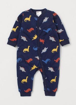 Комбінезон-сліп утеплений для хлопчика h&m 0187949-030 062 см (2-3 months) темно-синій1 фото