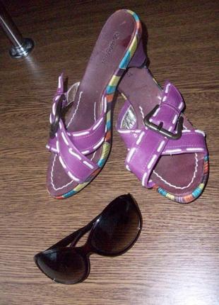 Устілка 24,5 см яскраві стильні шльопанці сабо why not шкіра