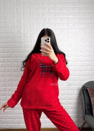 Пижама женская теплая флис3 фото
