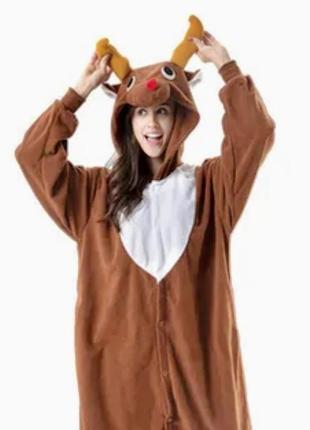 Карнавальный костюм с объём головой северный рождественский олень 🦌 wicked  costumes (англия)