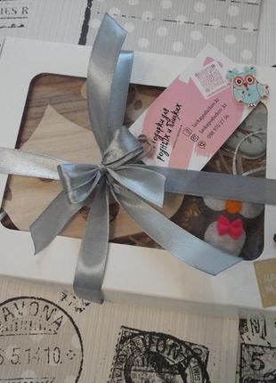Подарочный набор для ребенка, деревяная, жестяная шкатулка для зубов, сова2 фото