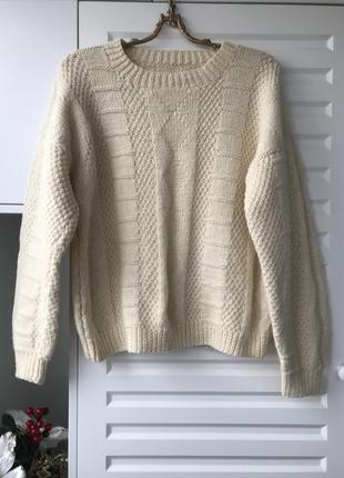 Шерстяной теплый свитер женский светлый на зиму осень весну3 фото