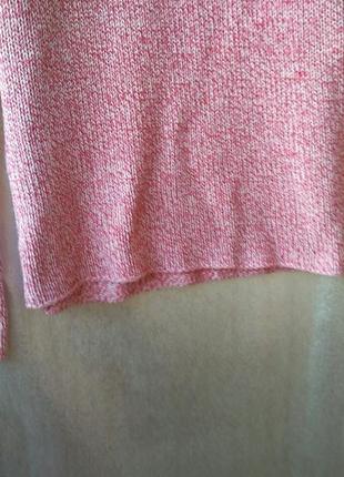Гарний теплий стильний в'язаний светр, кофта жіноча водолазка під горло пудра3 фото