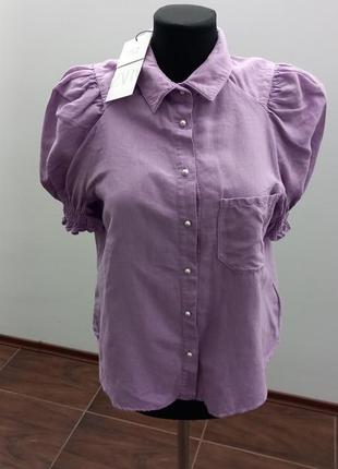 Новая льняная блуза рубашка zara6 фото