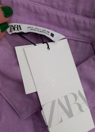 Новая льняная блуза рубашка zara9 фото