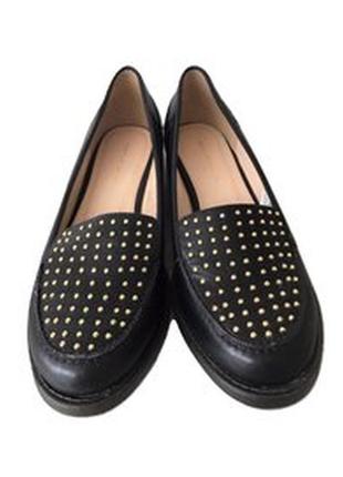 Шкіряні лофери з металевим декором kurt geiger