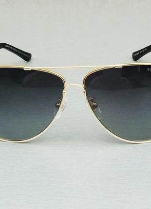Emporio armani очки капли унисекс солнцезащитные черные в золотой металлической оправе3 фото