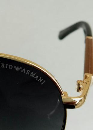 Emporio armani окуляри краплі унісекс сонцезахисні чорні золотий металевій оправі10 фото