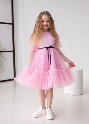 Сукня святкова рожева5 фото