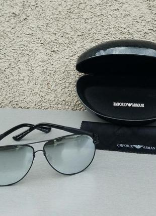 Emporio armani очки капли унисекс солнцезащитные зеркальные металлик1 фото