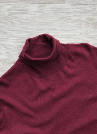 Шерстяний гольф, светр, джемпер gant fine merino wool turtleneck sweater burgundy3 фото