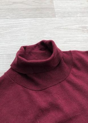 Шерстяний гольф, светр, джемпер gant fine merino wool turtleneck sweater burgundy5 фото