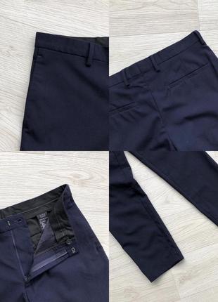 Класичні шерстяні штани cos melange wool slim fit pants navy5 фото