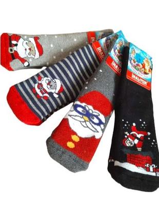 Набір 4 пари жіночі новорічні махрові зимові шкарпетки "inaltun" 36-40р.2 фото